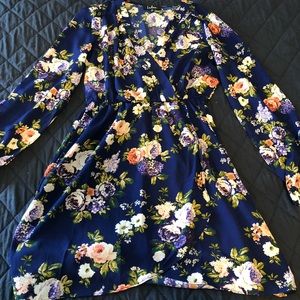 Navy blue floral dress